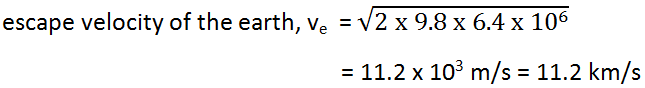 Calculation of escape velocity of earth given acceleration due to gravity and radius